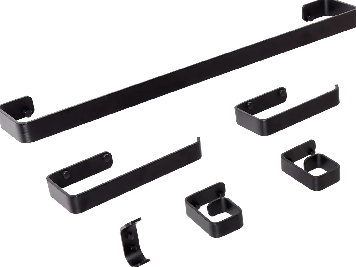 Set di 6 accessori da bagno ZORRITOS con barre e ganci per asciugamani Metallo Nero