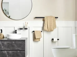 Set di 6 accessori da bagno ZORRITOS con barre e ganci per asciugamani Metallo Nero