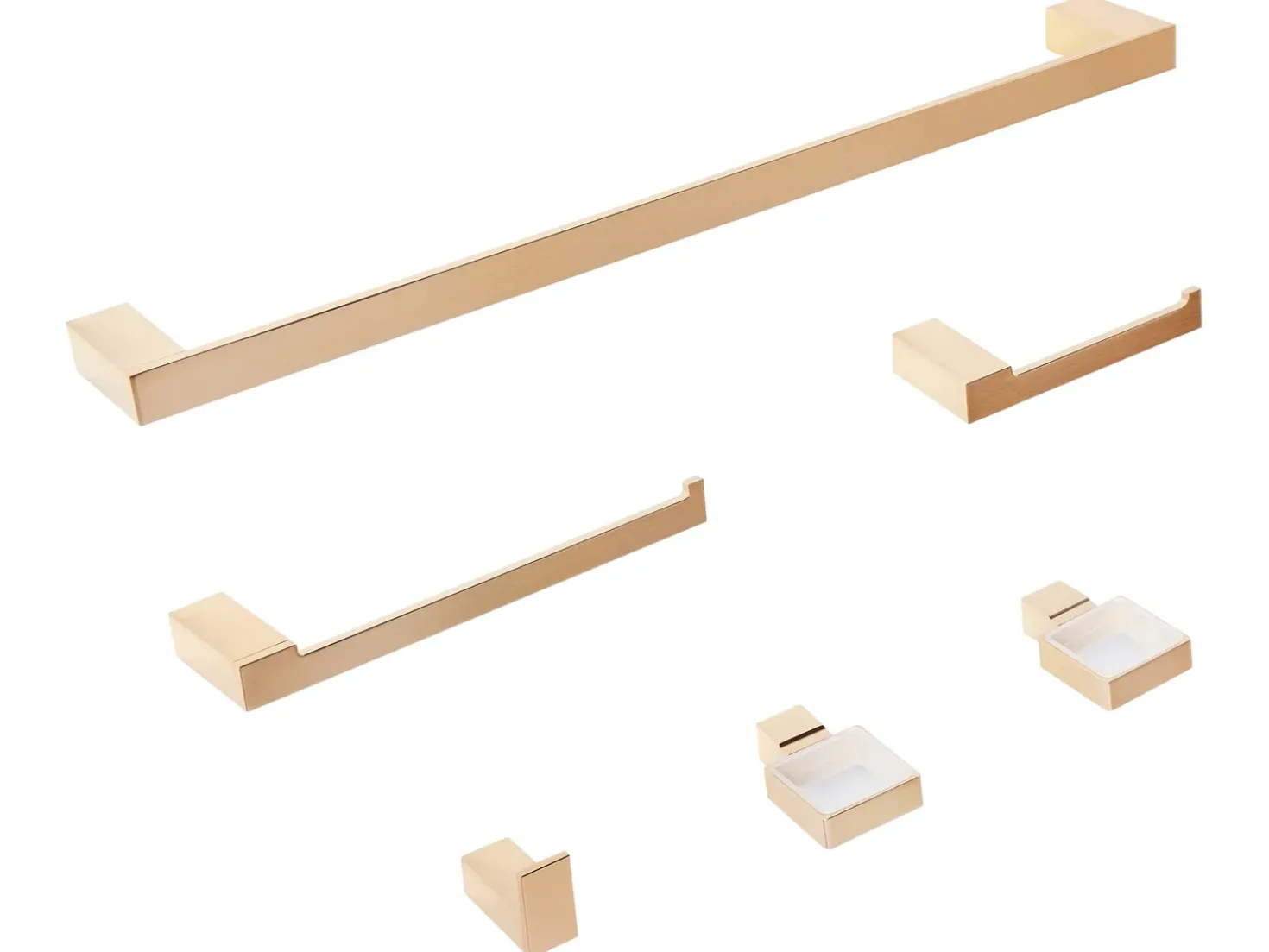 Set di 6 accessori da bagno TUMACO con barre e ganci per asciugamani Oro