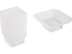 Set di 6 accessori da bagno UVITA con barre e ganci per asciugamani Argento