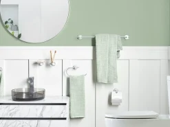 Set di 6 accessori da bagno ZARUMA con barre e ganci per asciugamani Argento