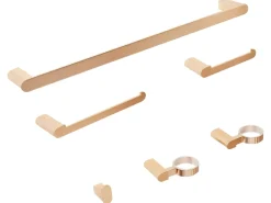 Set di 6 accessori da bagno PARACAS con barre e ganci per asciugamani Oro