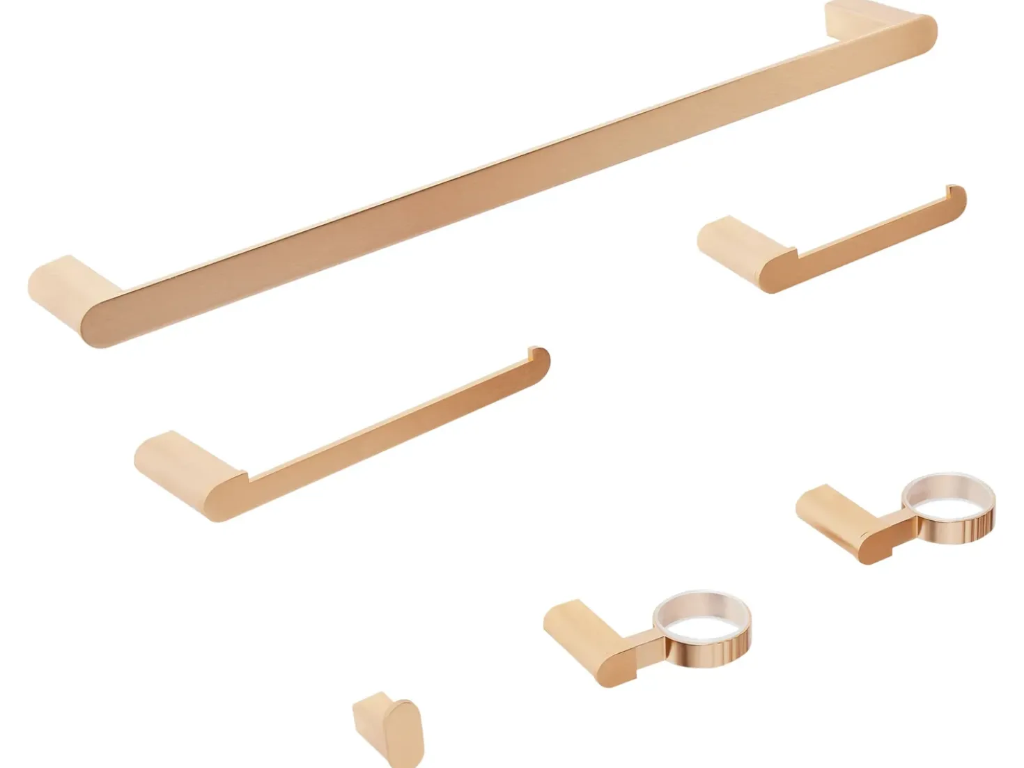 Set di 6 accessori da bagno PARACAS con barre e ganci per asciugamani Oro