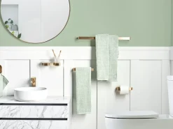 Set di 6 accessori da bagno ZORRITOS con barre e ganci per asciugamani Metallo Oro