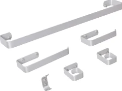 Set di 6 accessori da bagno ZORRITOS con barre e ganci per asciugamani Metallo Argento