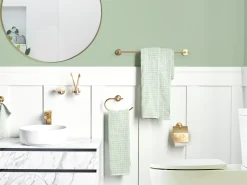 Set di 6 accessori da bagno ZARUMA con barre e ganci per asciugamani Oro