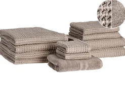 Set di 11 asciugamani AREORA Cotone Tortora