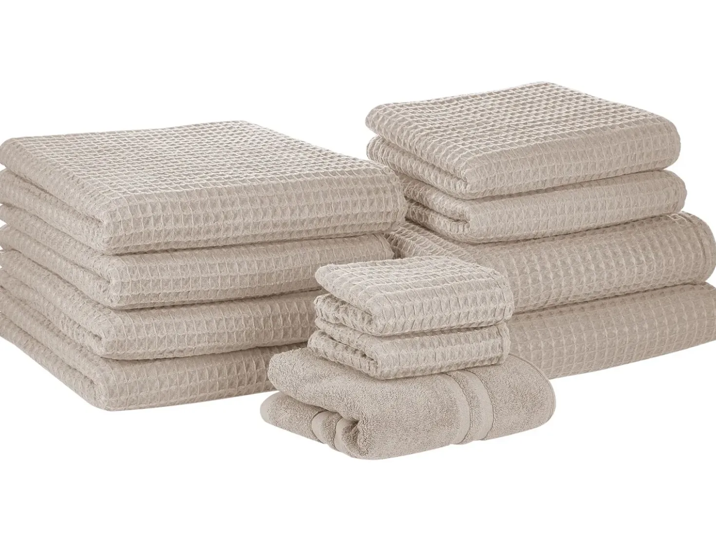 Set di 11 asciugamani AREORA Cotone Beige