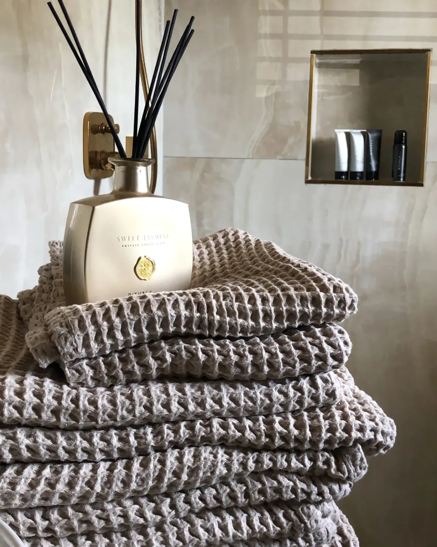 Set di 11 asciugamani AREORA Cotone Beige