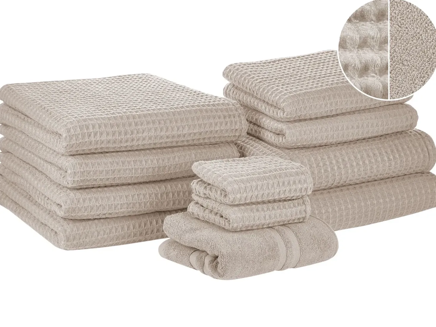 Set di 11 asciugamani AREORA Cotone Beige