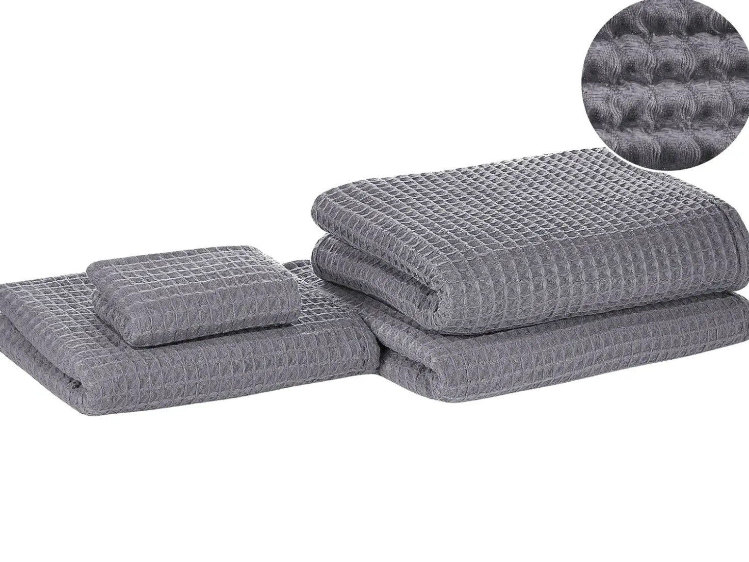 Set di 4 asciugamani AREORA Cotone Grigio chiaro