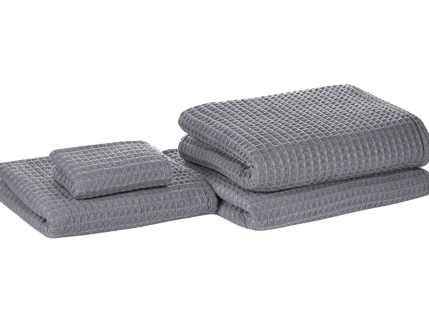 Set di 4 asciugamani AREORA Cotone Grigio chiaro