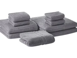 Set di 9 asciugamani AREORA Cotone Grigio chiaro