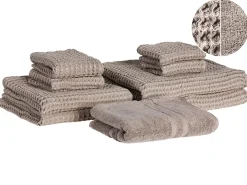 Set di 9 asciugamani AREORA Cotone Tortora