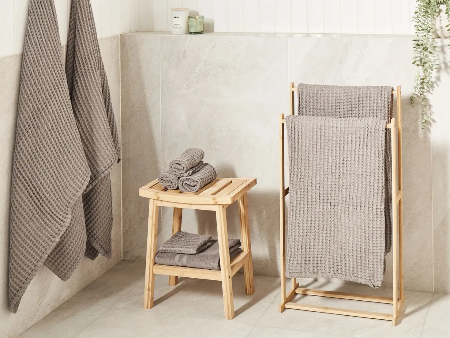 Set di 9 asciugamani AREORA Cotone Tortora