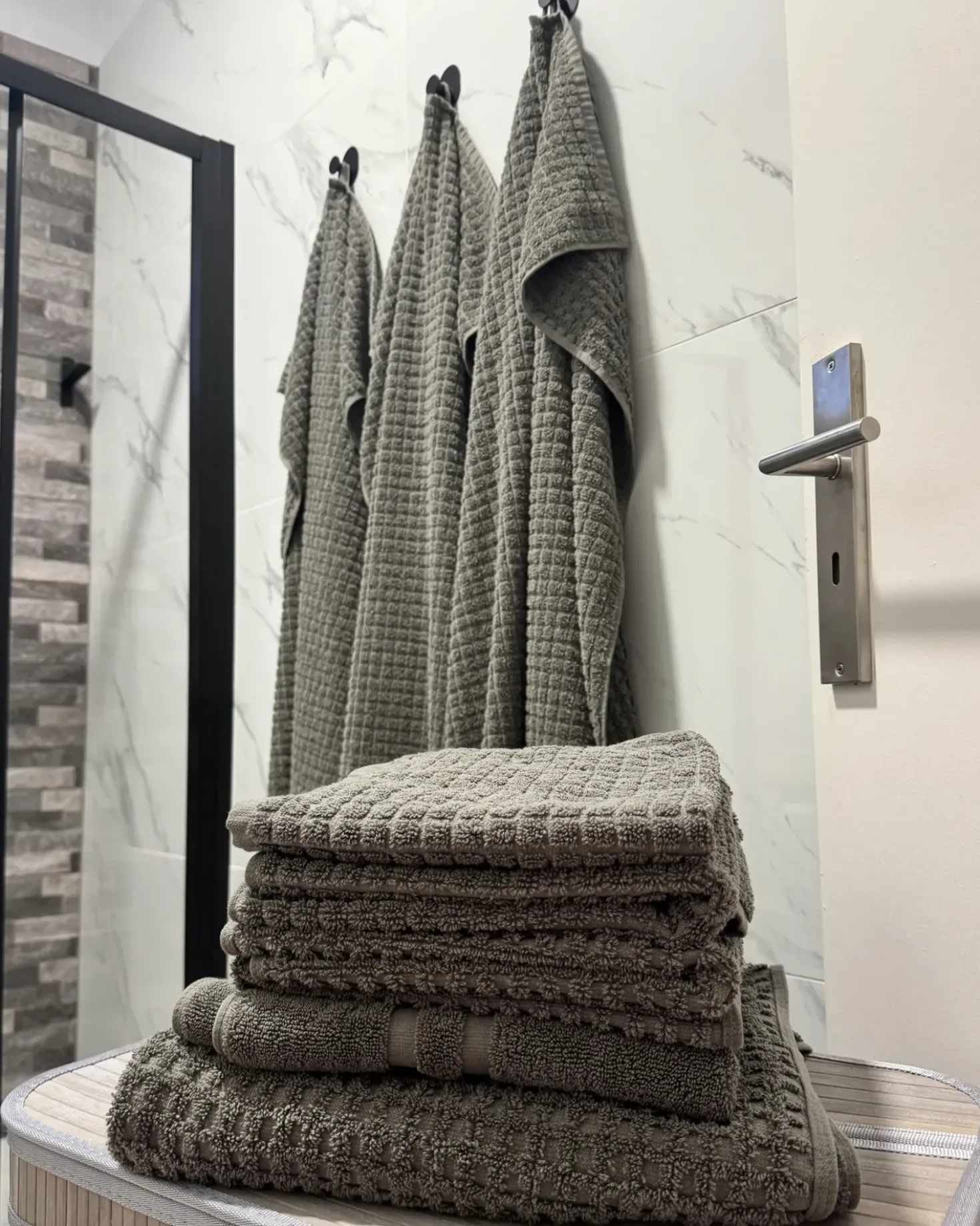 Set di 11 asciugamani ATAI Cotone Grigio