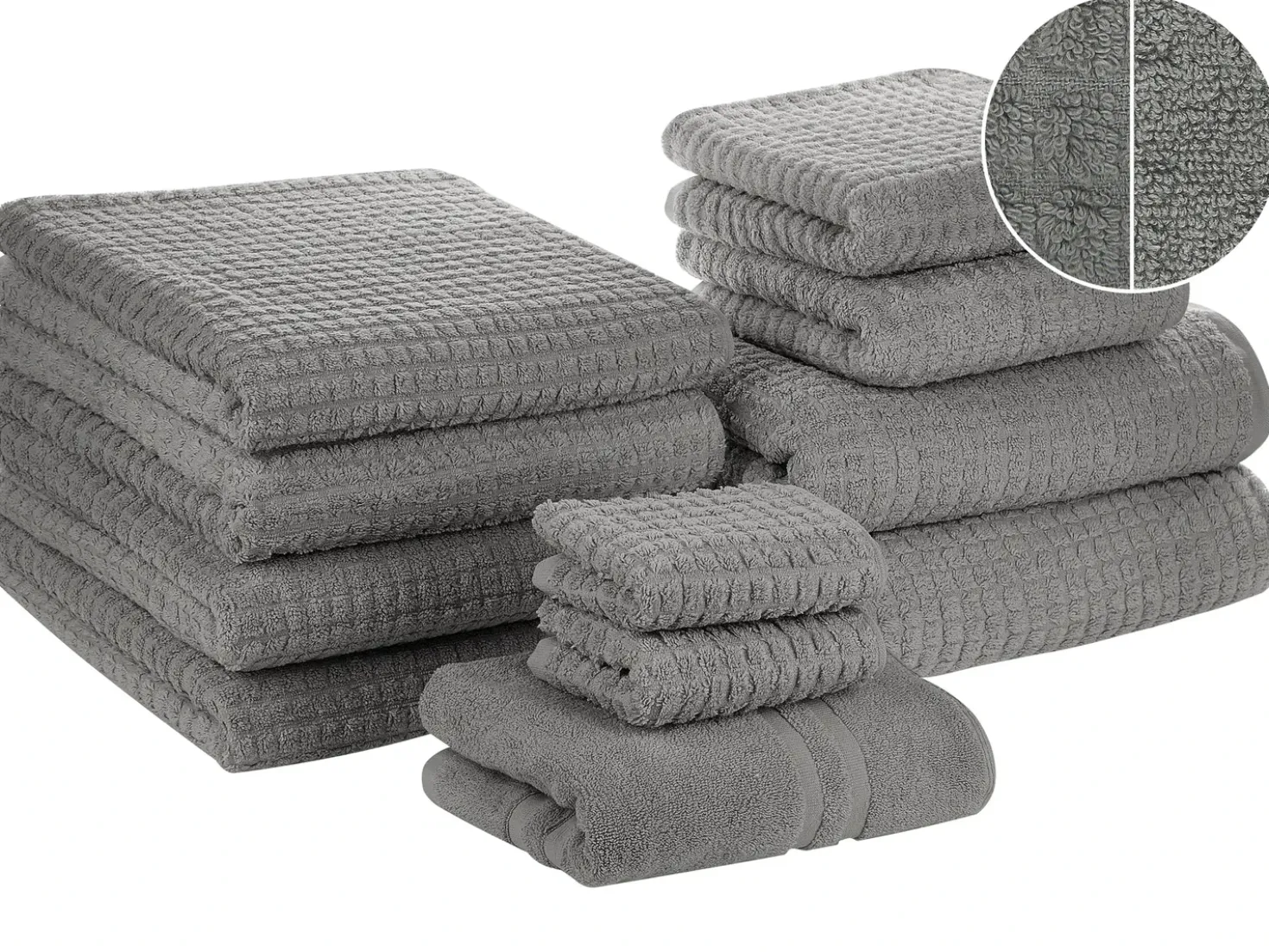 Set di 11 asciugamani ATAI Cotone Grigio