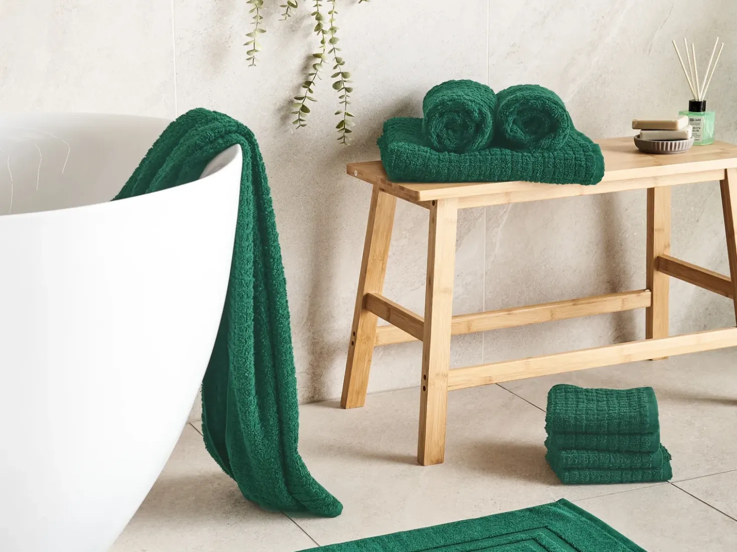 Set di 9 asciugamani ATAI Cotone Verde