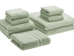 Set di 9 asciugamani ATAI Cotone Verde chiaro