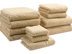 Set di 11 asciugamani ATAI Cotone Beige sabbia