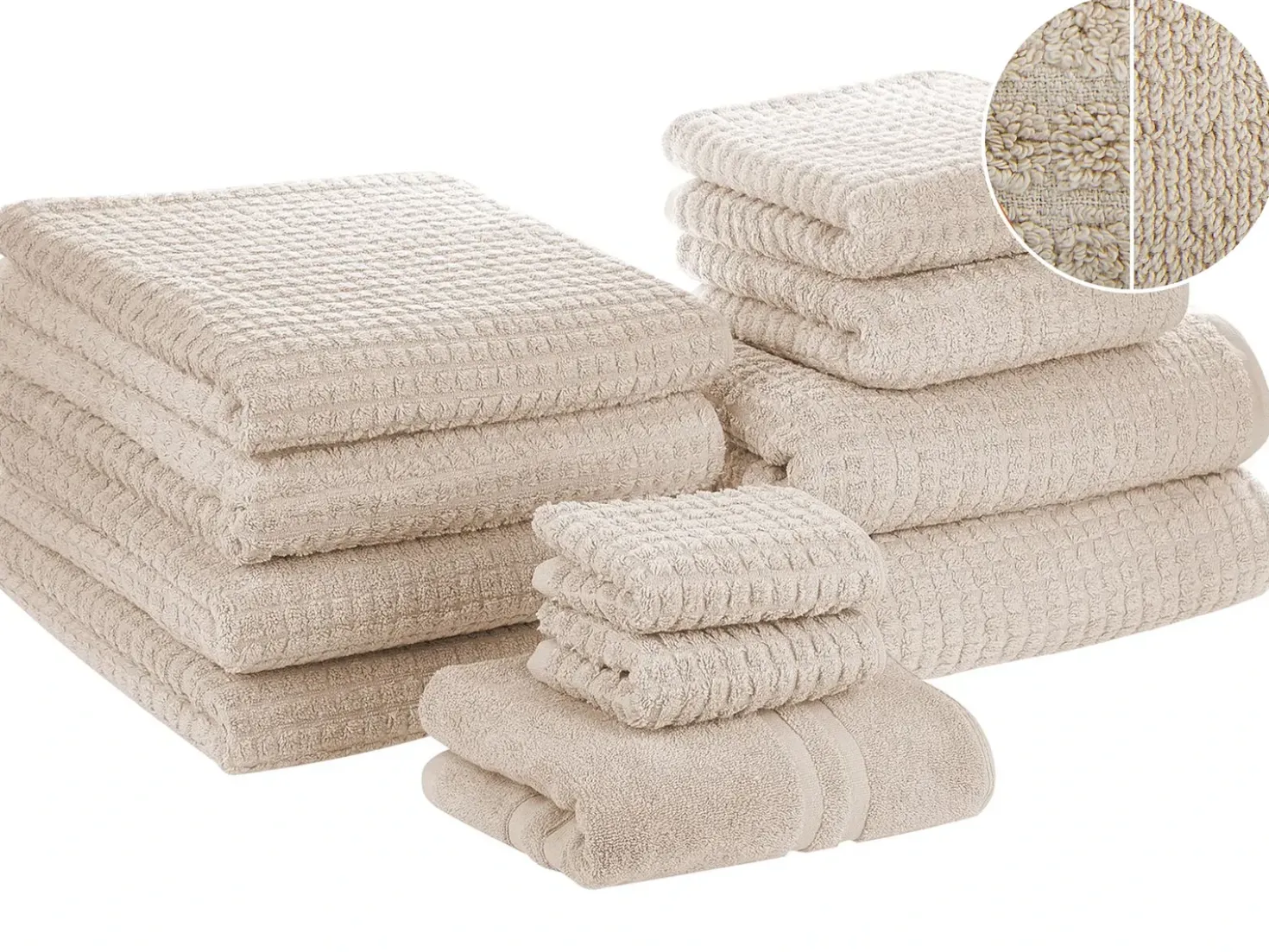 Set di 11 asciugamani ATAI Cotone Beige