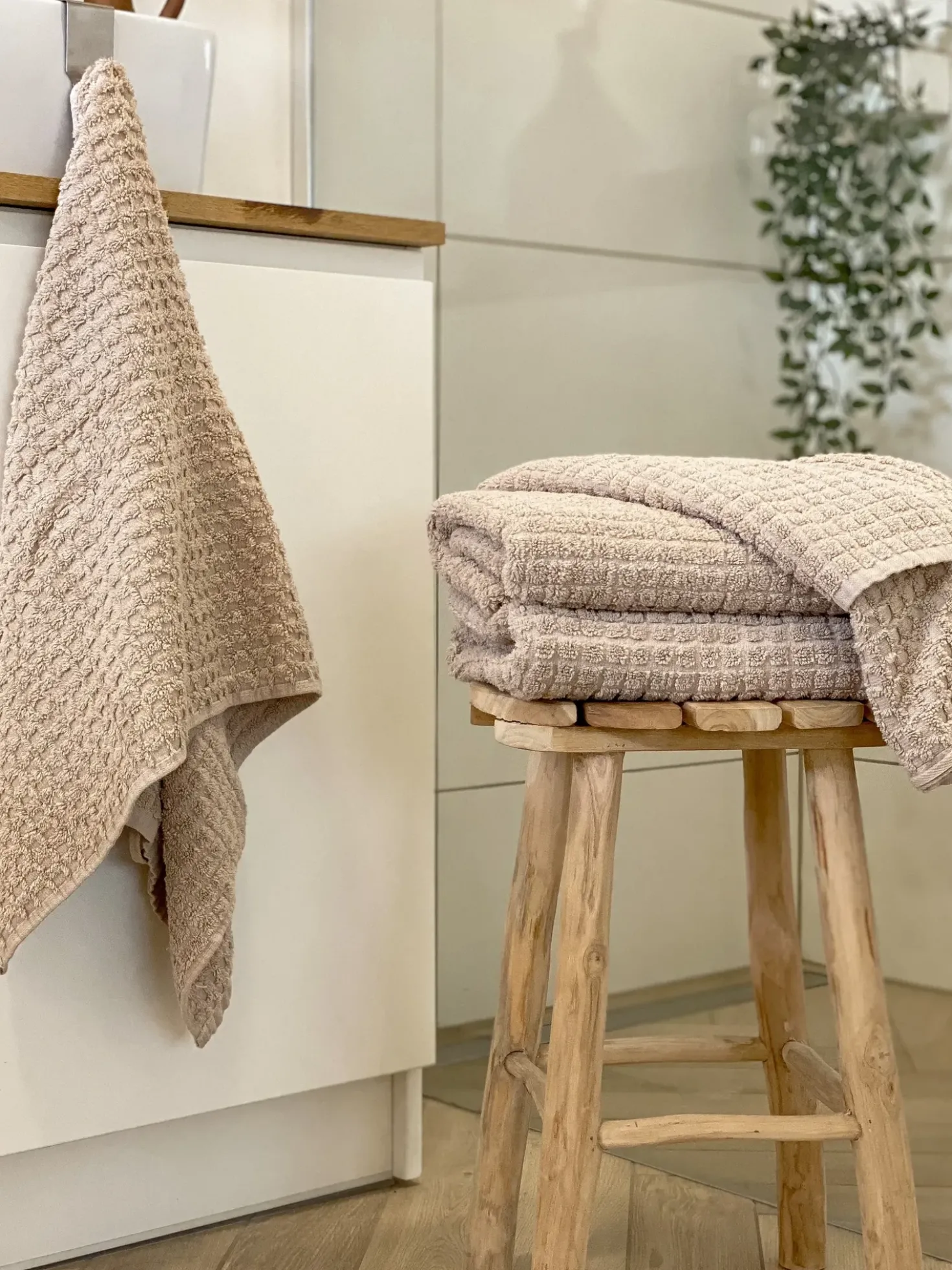Set di 11 asciugamani ATAI Cotone Beige