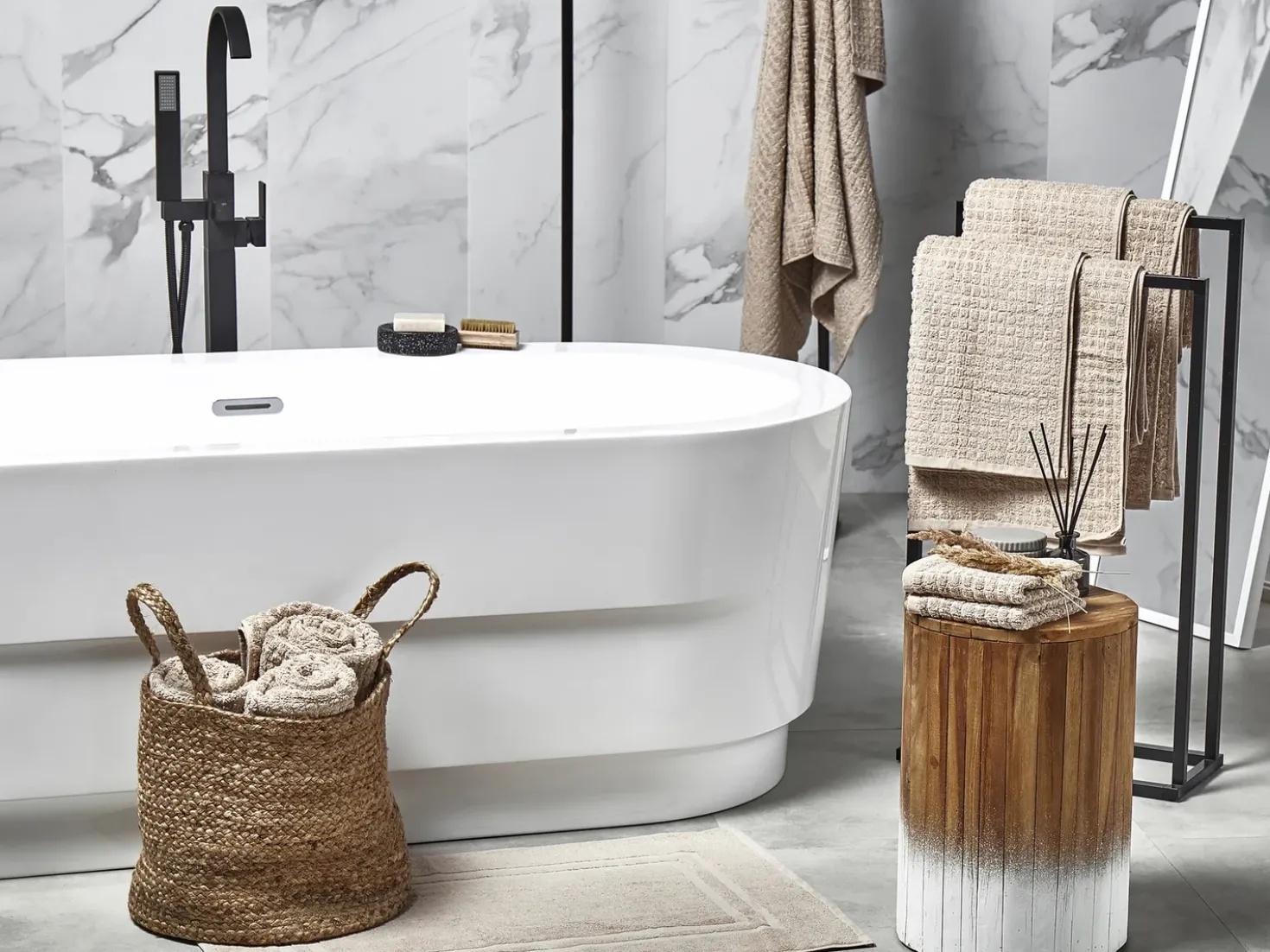 Set di 11 asciugamani ATAI Cotone Beige