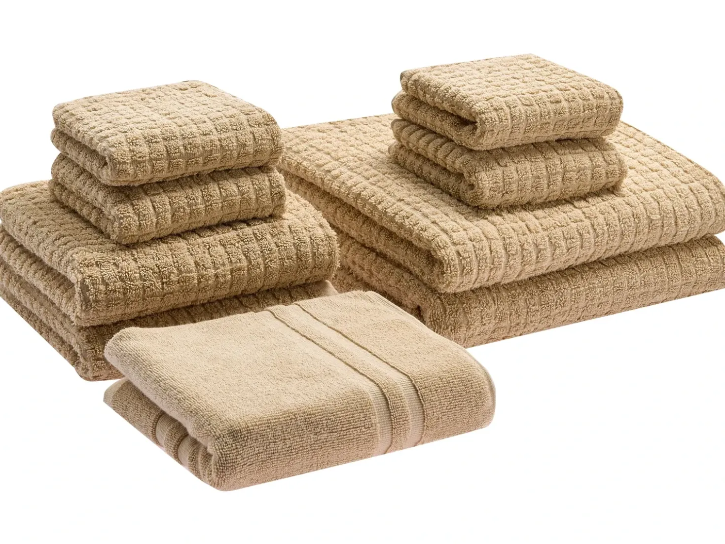 Set di 9 asciugamani ATAI Cotone Beige sabbia