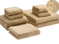 Set di 9 asciugamani ATAI Cotone Beige sabbia