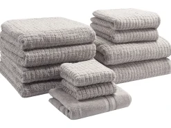 Set di 11 asciugamani ATAI Cotone Grigio chiaro