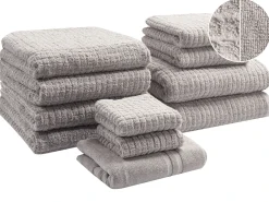 Set di 11 asciugamani ATAI Cotone Grigio chiaro