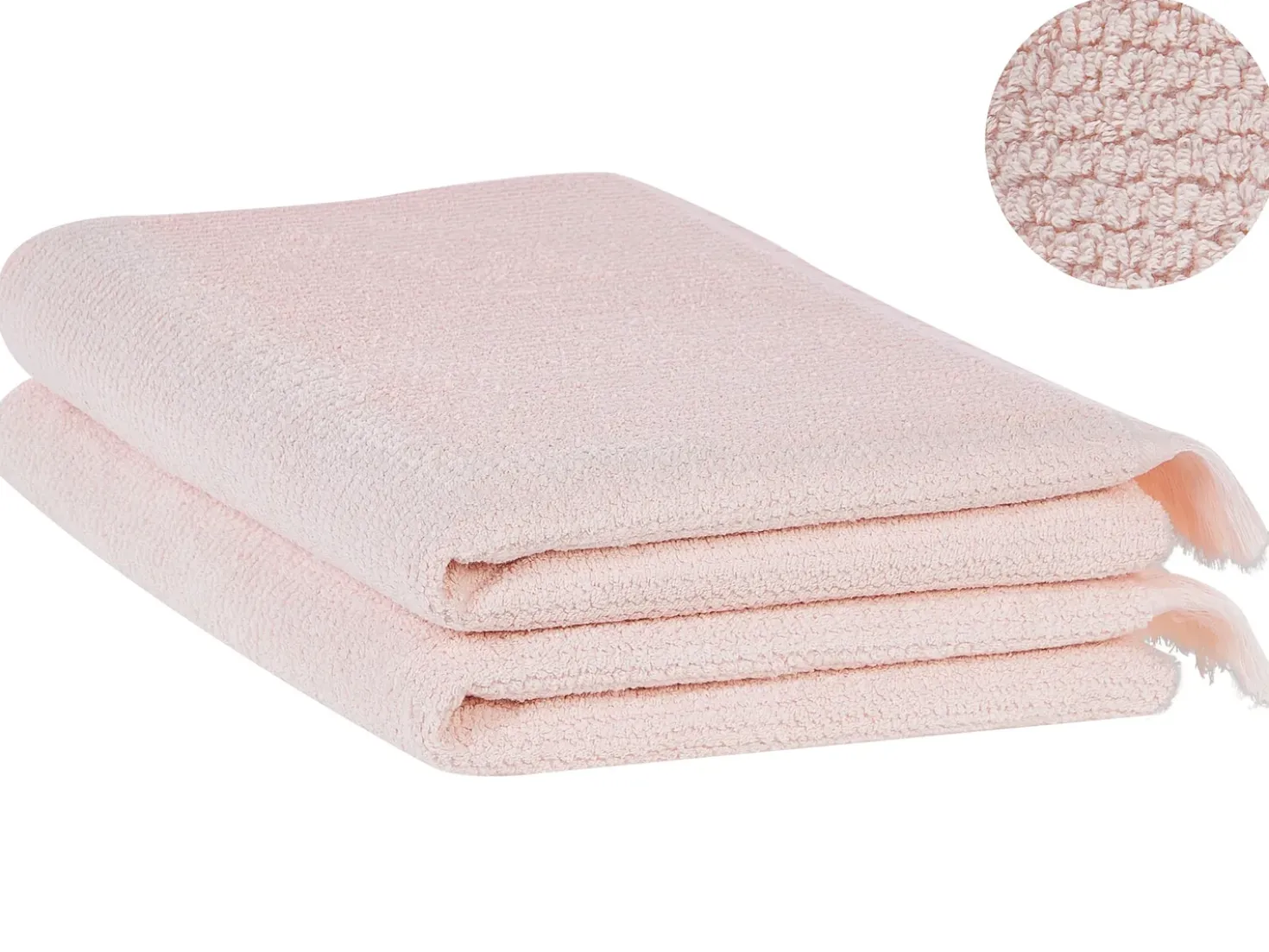 Set di 2 asciugamani ATIU Tessuto a spugna Rosa pastello