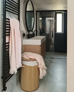 Set di 2 asciugamani ATIU Tessuto a spugna Rosa pastello