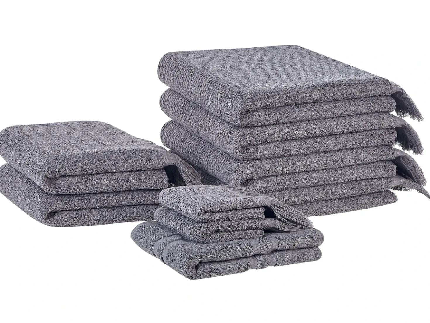 Set di 9 asciugamani ATIU Tessuto a spugna Grigio