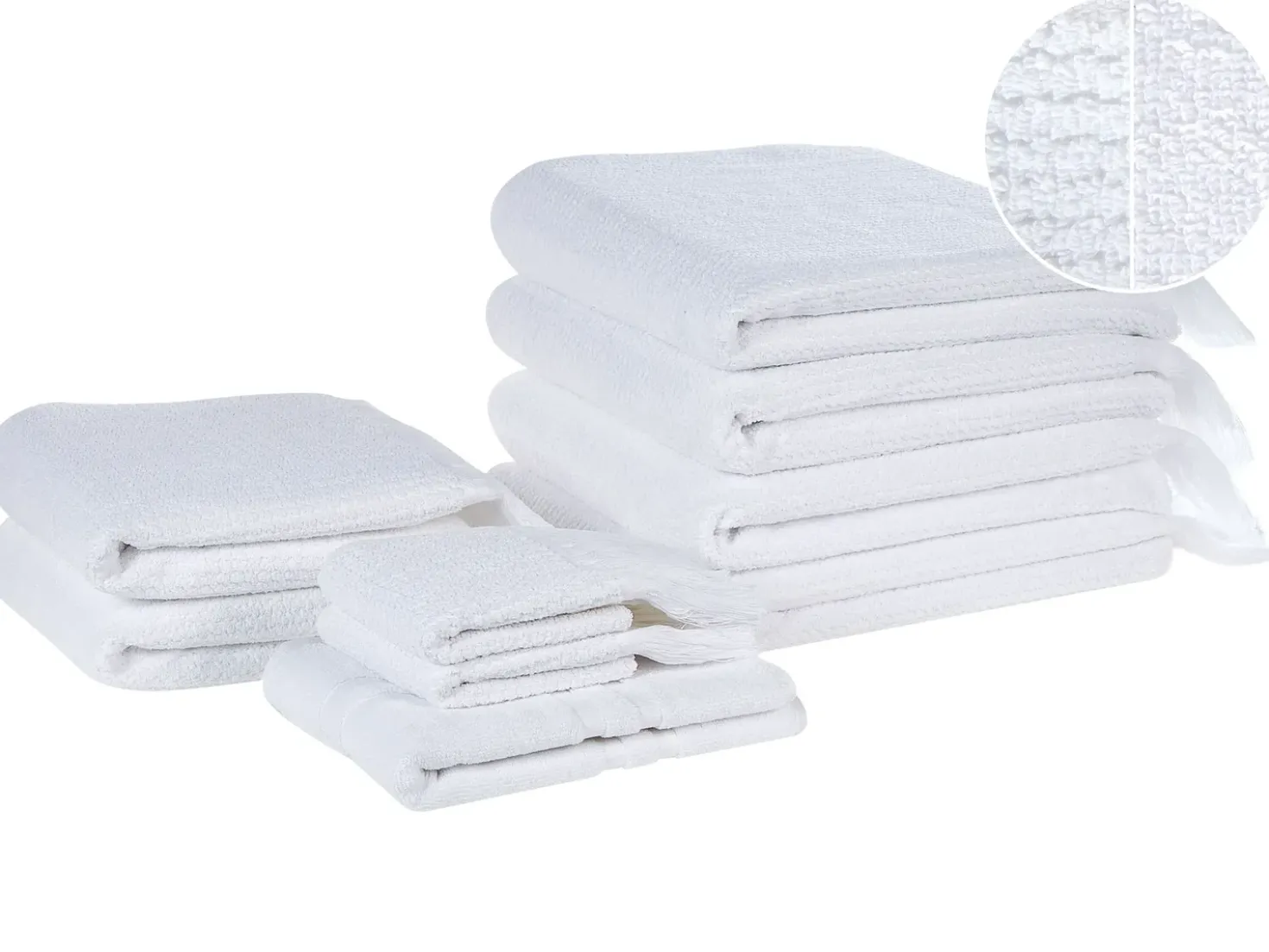 Set di 9 asciugamani ATIU Tessuto a spugna Bianco