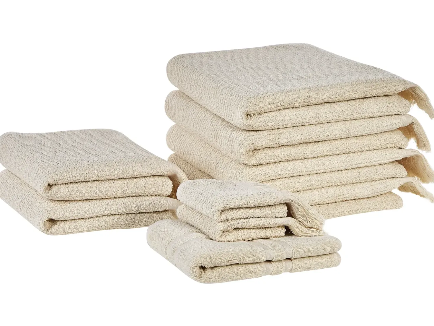 Set di 9 asciugamani ATIU Tessuto a spugna Beige