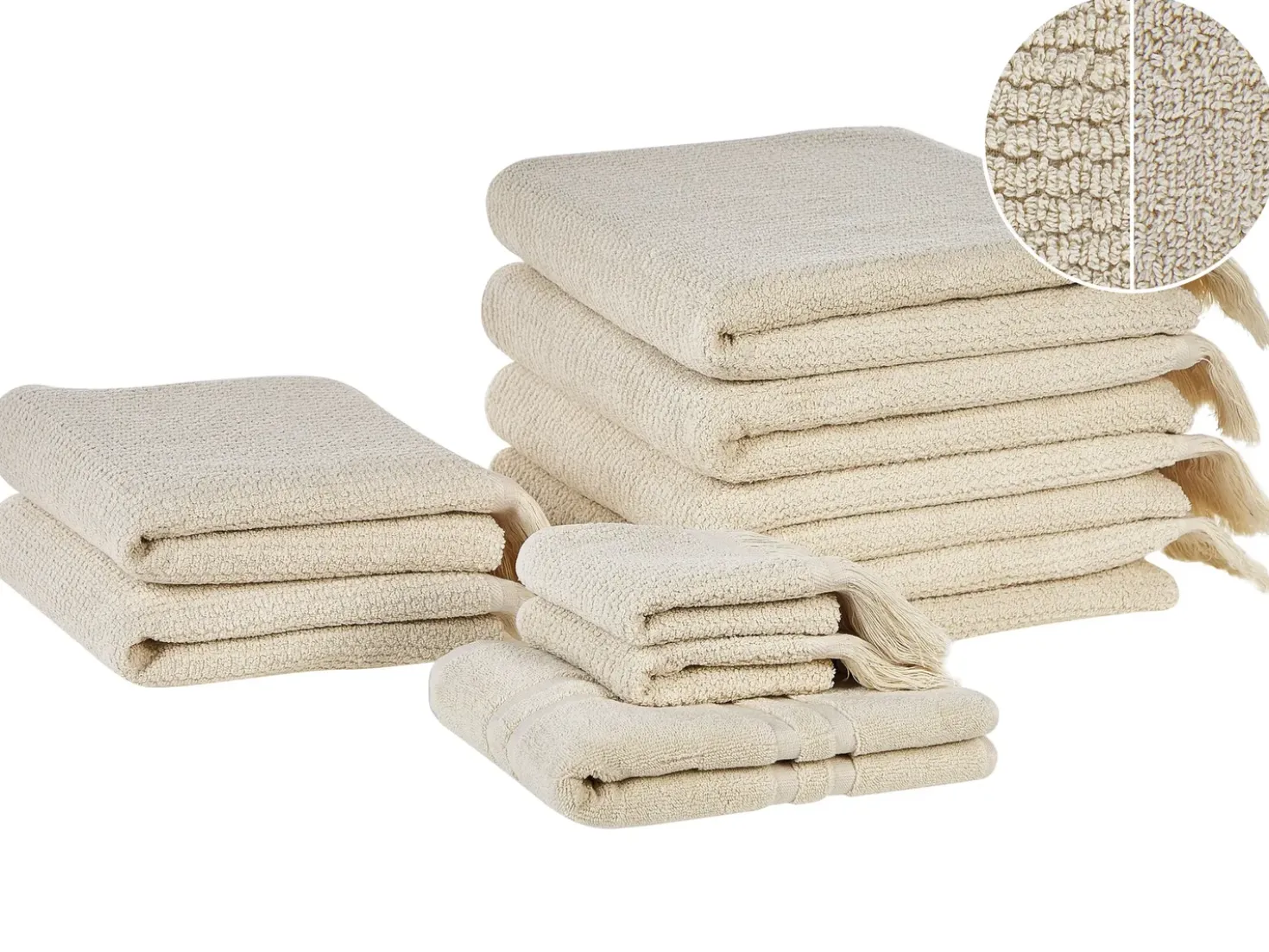 Set di 9 asciugamani ATIU Tessuto a spugna Beige