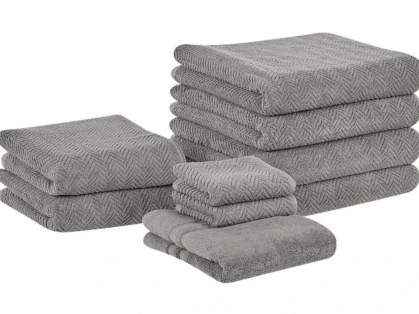 Set di 9 asciugamani MITIARO Tessuto a spugna Grigio