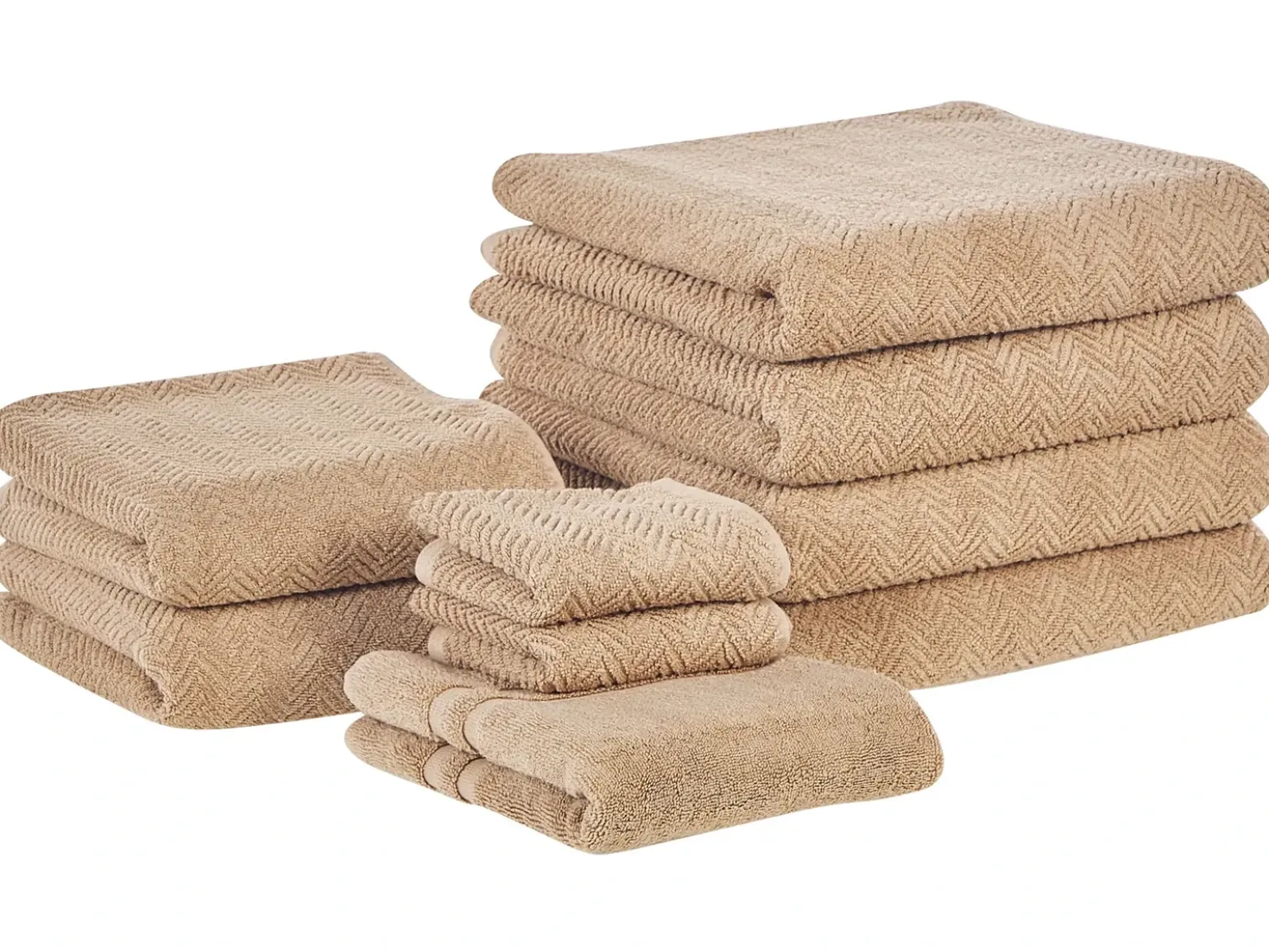 Set di 9 asciugamani MITIARO Tessuto a spugna Beige sabbia