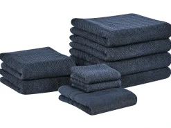 Set di 9 asciugamani MITIARO Tessuto a spugna Blu scuro