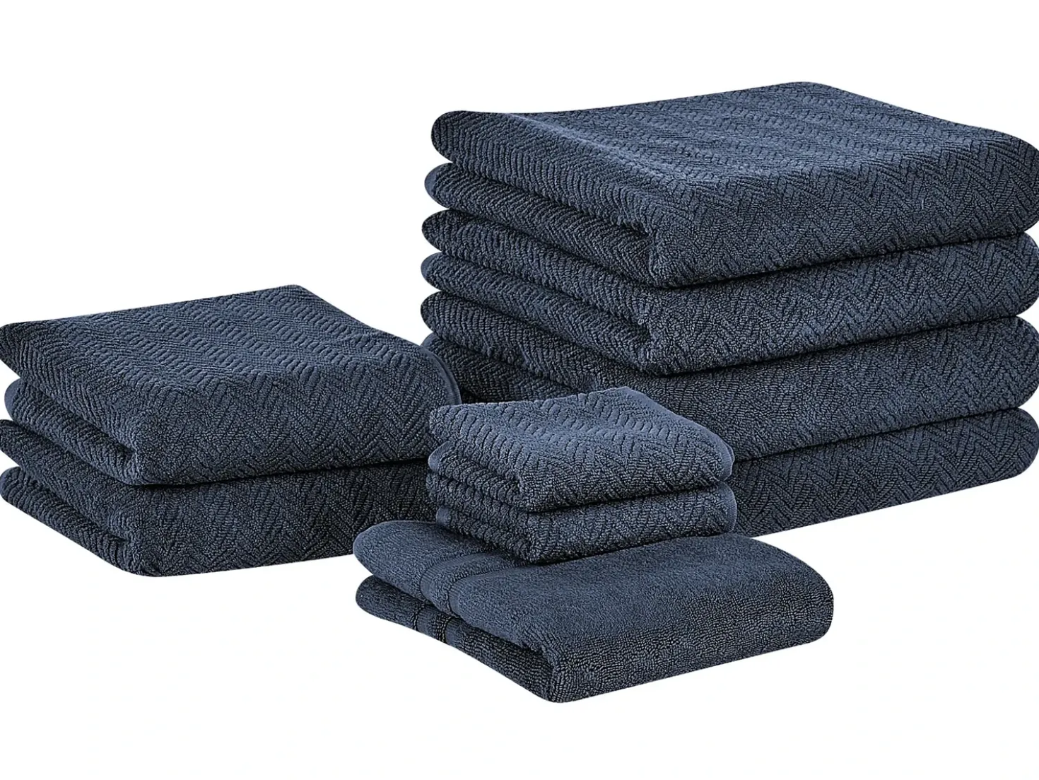Set di 9 asciugamani MITIARO Tessuto a spugna Blu scuro