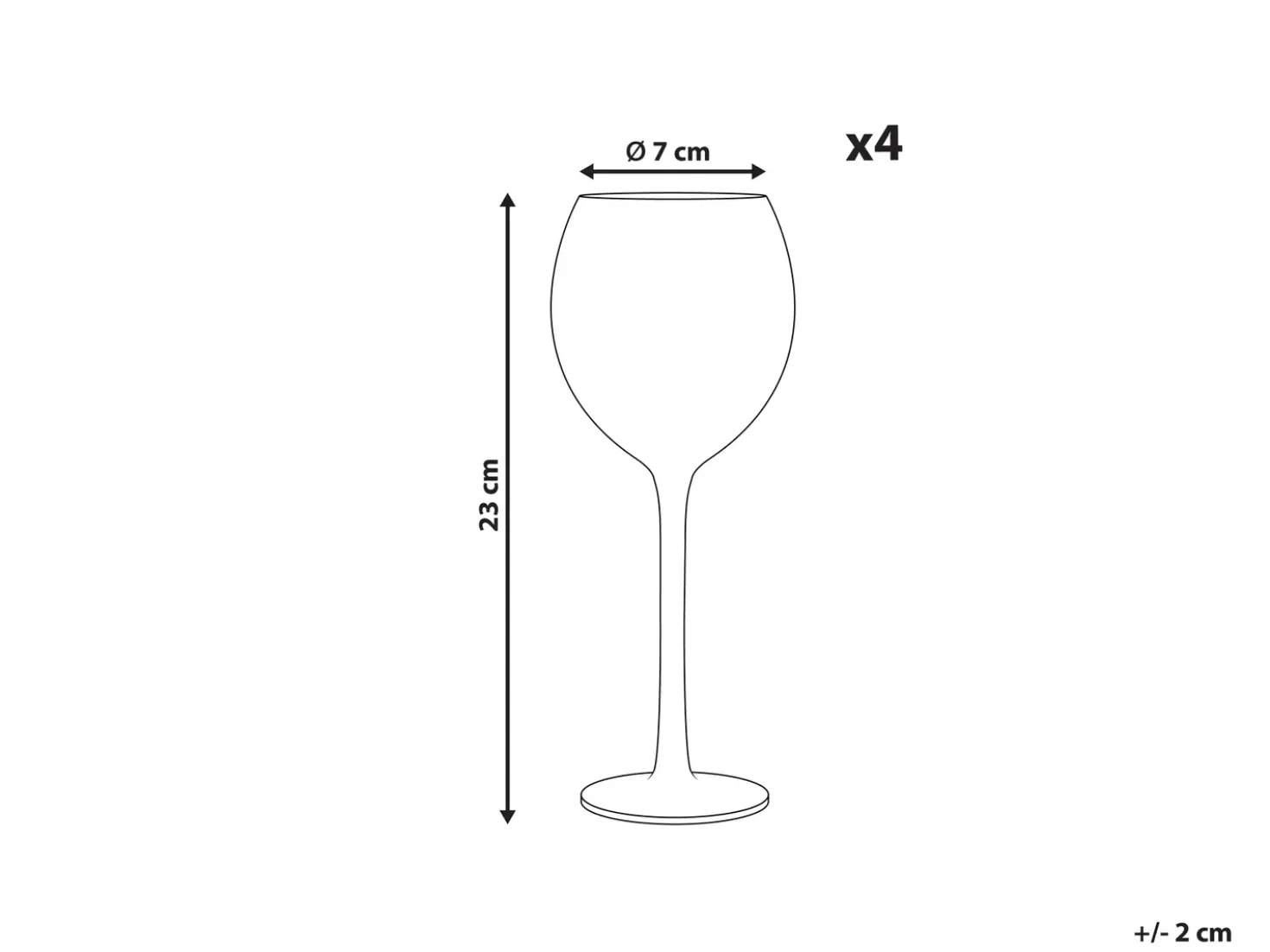 Set di 4 calici da vino DIOPSIDE 360 ml Rosa