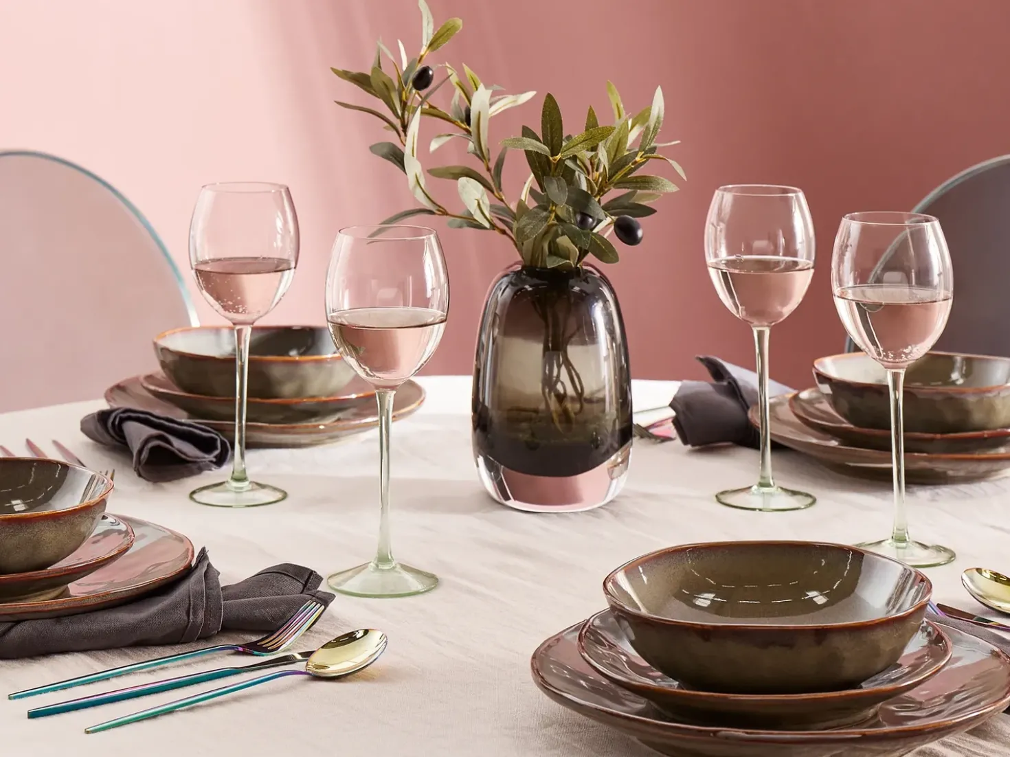 Set di 4 calici da vino DIOPSIDE 360 ml Rosa