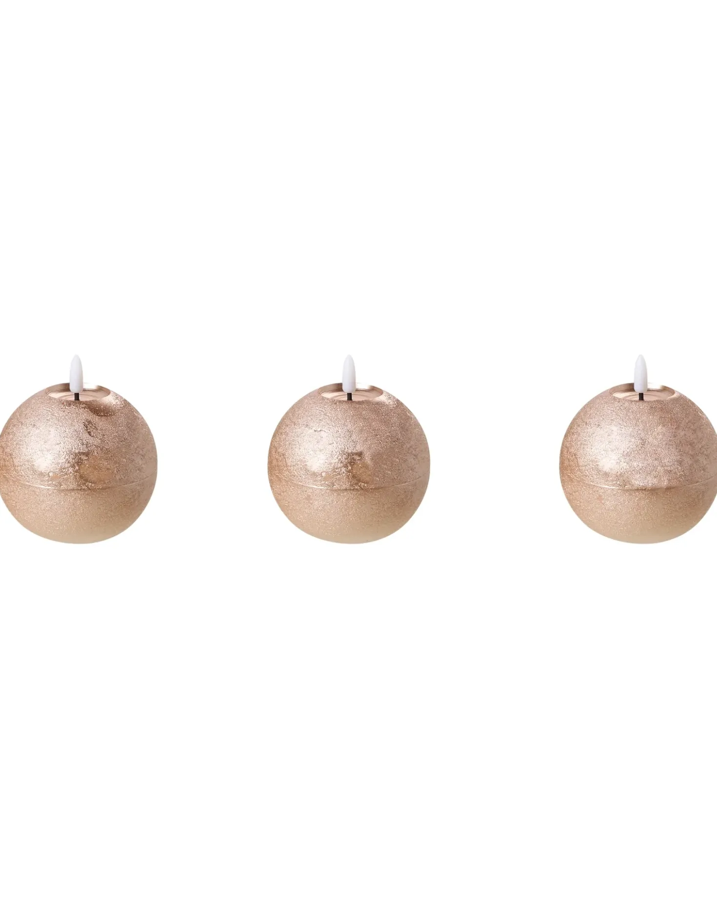 Set di 3 candele LED AMBROSIA 11 cm Oro