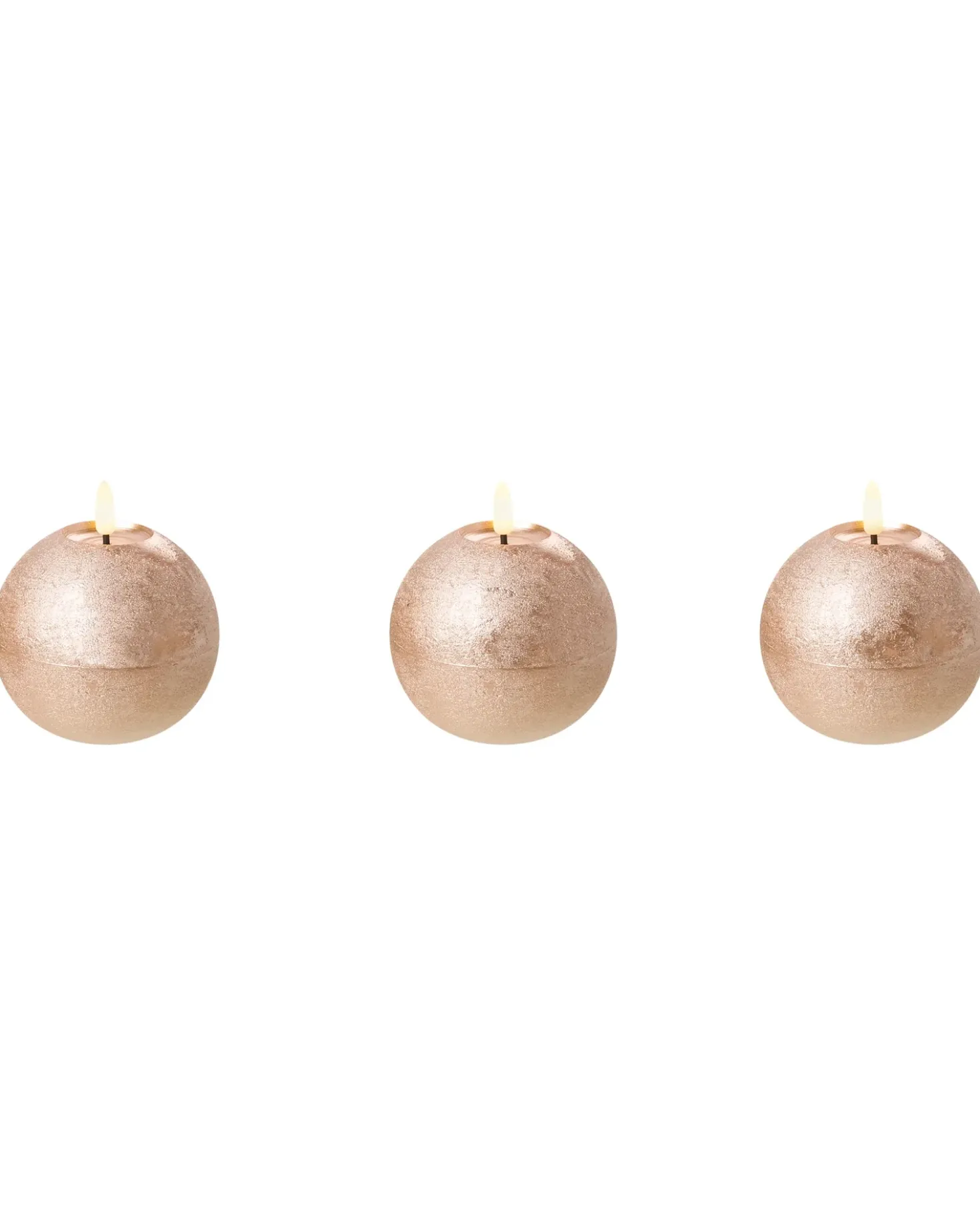 Set di 3 candele LED AMBROSIA 11 cm Oro