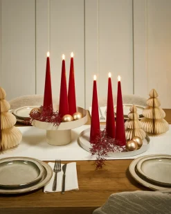 Set di 6 candele LED AURUM 28 cm Rosso