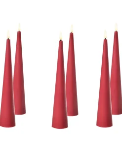 Set di 6 candele LED AURUM 28 cm Rosso