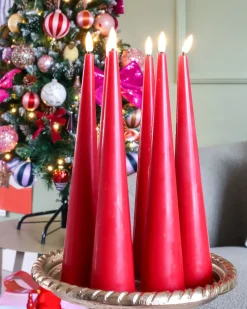 Set di 6 candele LED AURUM 28 cm Rosso