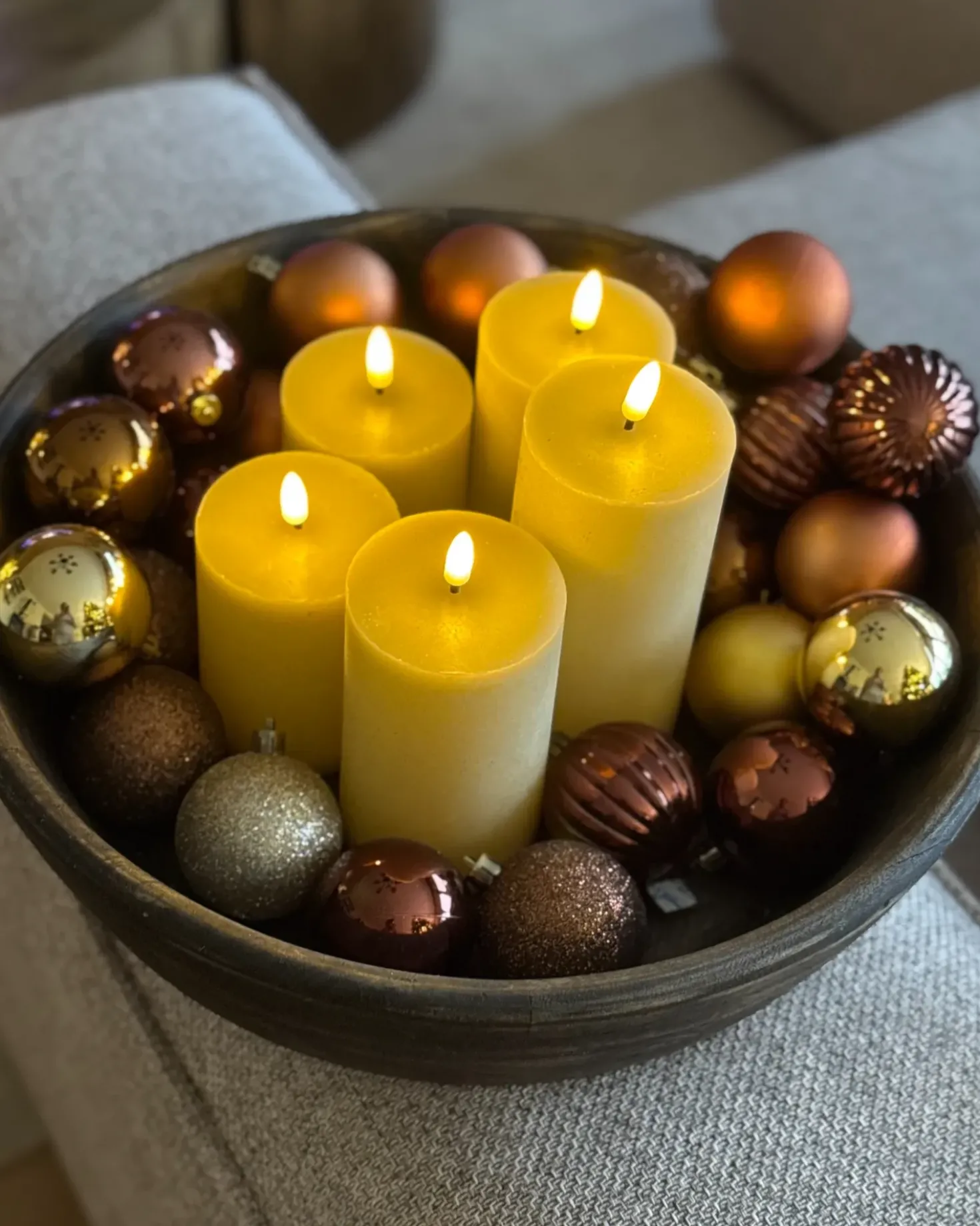 Set di 6 candele LED BRAISE 10/13/15 cm Beige