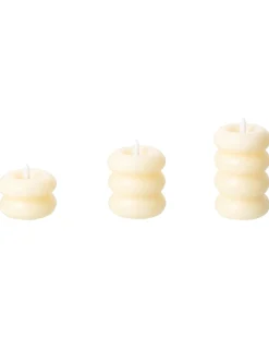 Set di 3 candele LED ETERNIS 5/8/11 cm Bianco sporco